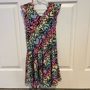 Girls pixie lane short sleeve star/heart dress size 8